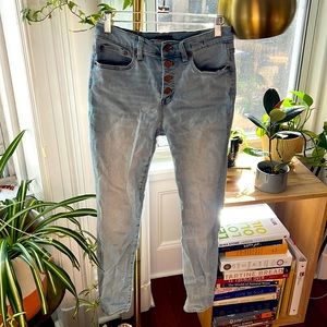 Jcrew light wash high rise skinny jean